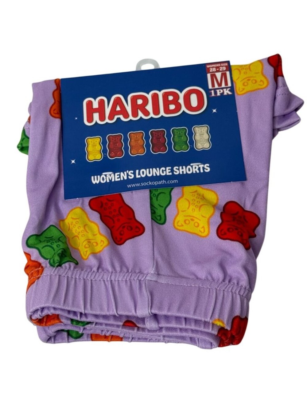 Haribo Gummy Bear Women's Lounge Shorts Purple Candy Print Size M